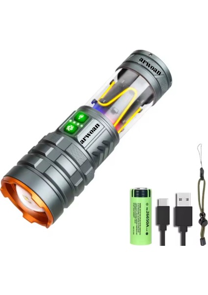 Şarj Edilebilir LED El Feneri Güçlü, Dayanıklı ve Çok Fonksiyonlu