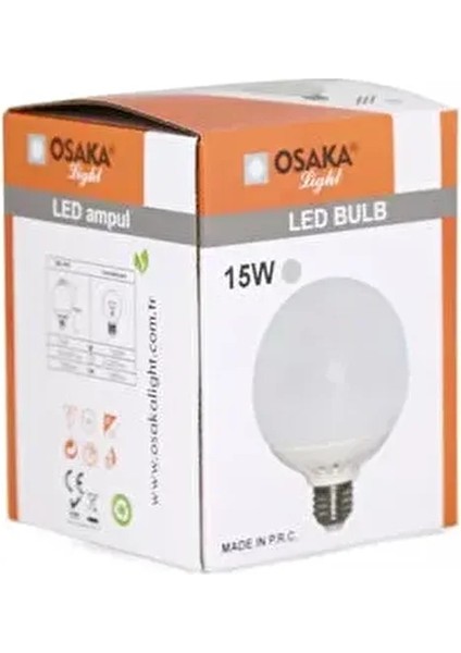 15W LED Glob Ampul E27 Beyaz Renk Sıcaklığı ile Enerji Tasarrufu Sağlar