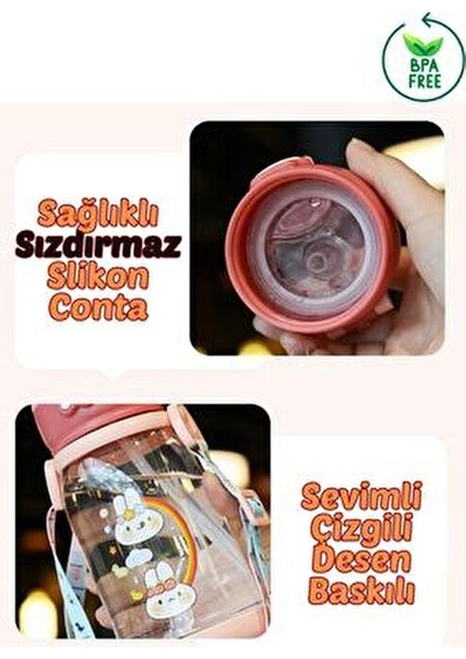 Çocuk Suluk 500 ml Geyikli Çocuk Suluğu Su Matarası Bpa Içermez Okul Suluğu Taşıma Askılı Akıtmaz fırsatları