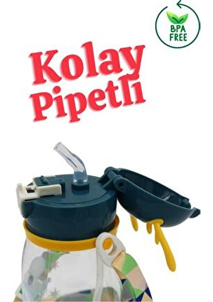 Çocuk Suluk 500 ml Geyikli Çocuk Suluğu Su Matarası Bpa Içermez Okul Suluğu Taşıma Askılı Akıtmaz