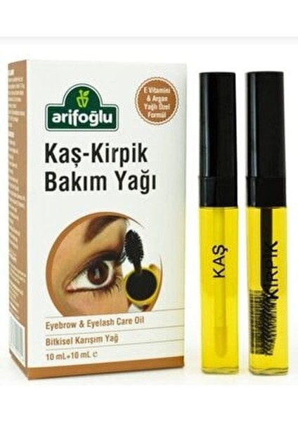 Kaş Kirpik Bakım Yağı 10 ml + 10 ml ( E Vitamini & Argan Yağlı Özel Formül )