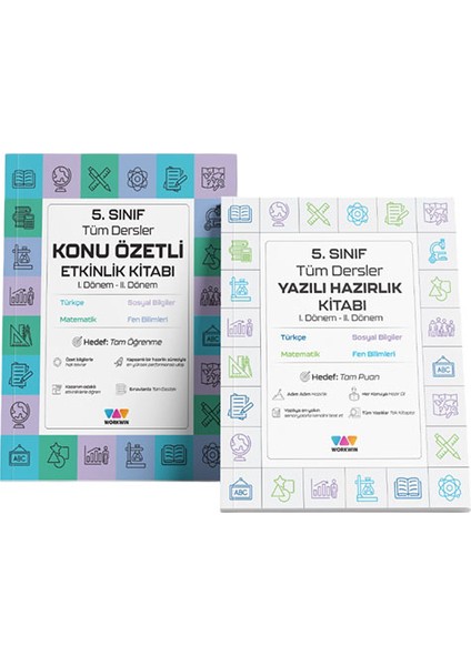 5. Sınıf Tüm Dersler Konu Özetli Yazılı Hazırlık Seti 1 ve 2. Dönem