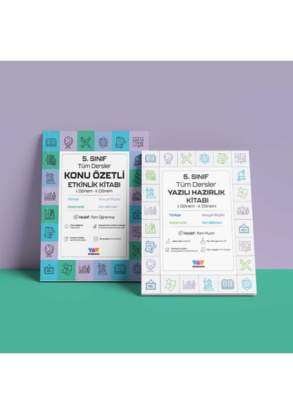 5. Sınıf Tüm Dersler Konu Özetli Yazılı Hazırlık Seti 1 ve 2. Dönem modelleri