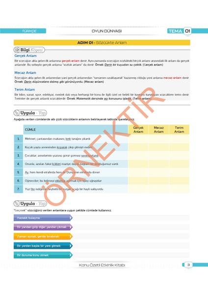 5. Sınıf Tüm Dersler Konu Özetli Yazılı Hazırlık Seti 1 ve 2. Dönem indirimleri