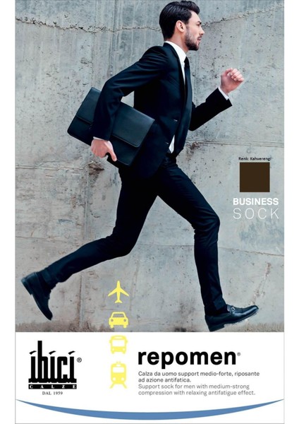 Unisex Diz Altı Çorabı (Repomen) - Marrone - L