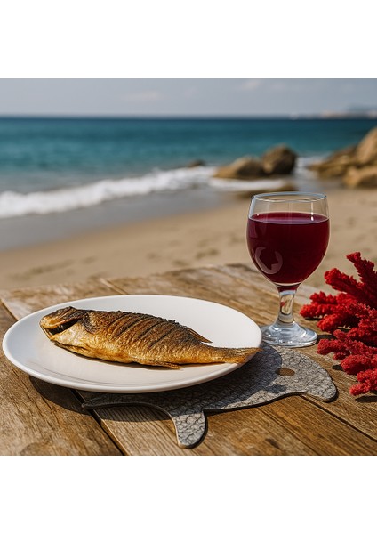 Balık Şekilli Hakiki Deri Amerikan Servis/runner – 41X32 cm 1 Adet