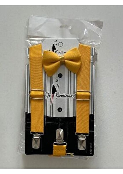 Çocuk Yaş Pantolon Askı Papyon Seti 1-6 Yaş