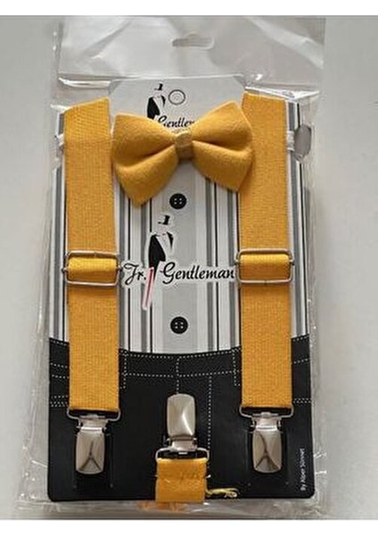 Çocuk Yaş Pantolon Askı Papyon Seti 1-6 Yaş modelleri