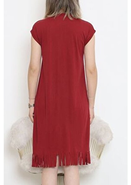 Desenli Püsküllü Viskon Penye Günlük Elbise modelleri