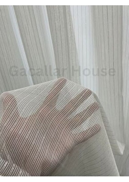 Beyaz Tül Perde Kalın Yapı Yıkanabilir 1 Adet Şık Çizgili Tasarım fiyatları