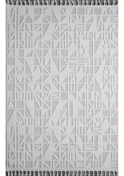 BUKLE11883 Beyaz Yumuşak Dokulu Halı Kilim Salon Mutfak Koridor Kesme Yolluk Dokuma Makine Halısı