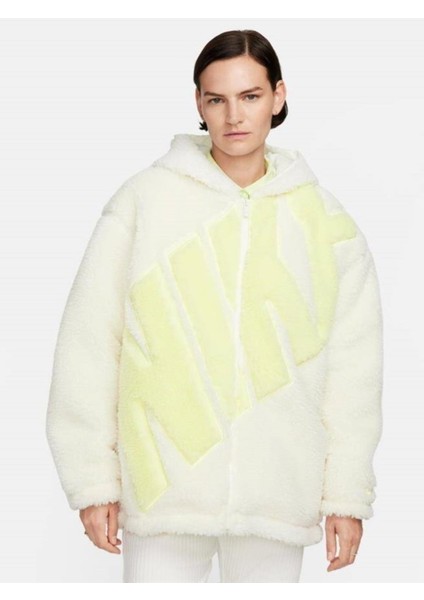 Sportswear Logo Sherpa Jacket Kadın Mont