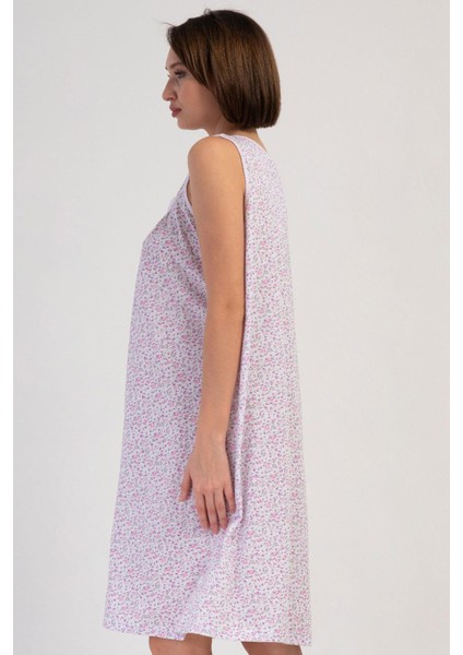 Kadın Büyük Beden Geniş Askı Pembe Gecelik %100 Pamuk C5T7N7O161 fiyatları