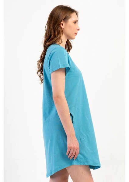 Kadın Büyük Beden Kısa Kol Turkuaz Tunik C3T6N0O014 fiyatları