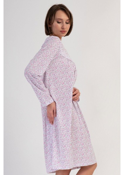 Kadın Uzun Kol Pembe Gecelik %100 Pamuk C3T7N7O161 modelleri