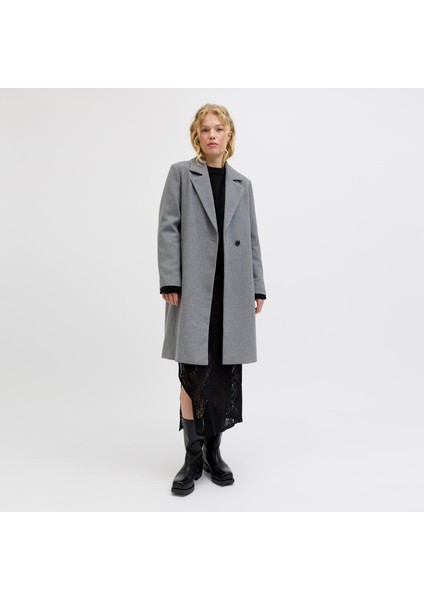 Kadin Dügme Kapamali Yün Kaban - Elle modelleri