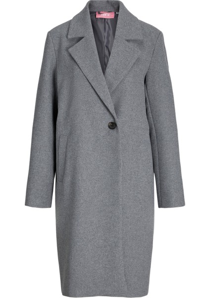 Kadin Dügme Kapamali Yün Kaban - Elle indirimleri