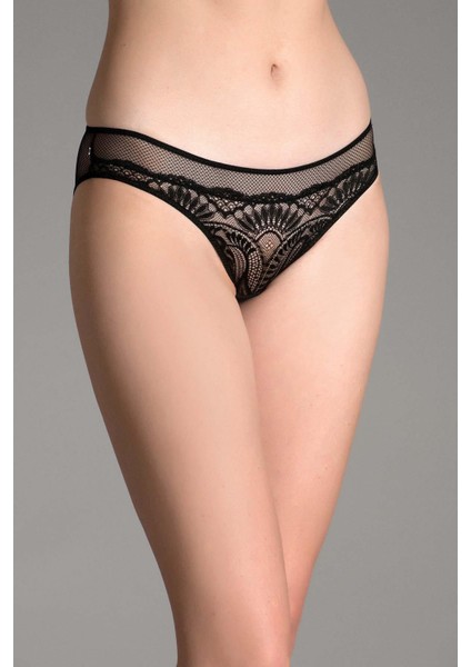 Kadın Dantelli Siyah Slip Külot 363019