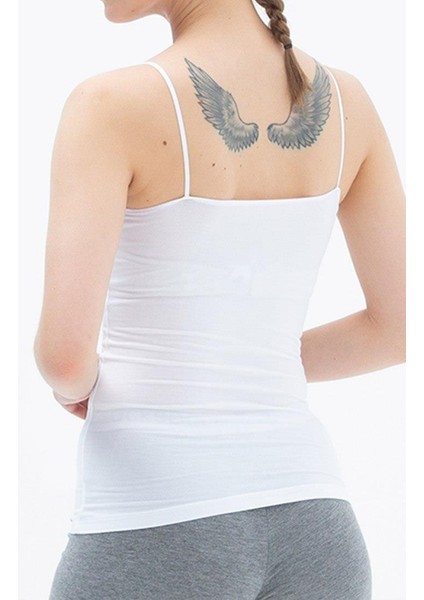 Kadın Ince Askılı Beyaz Atlet 1628