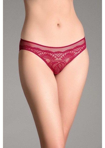 Kadın Dantelli Transparan Fuşya Slip Külot C9T1N0O3363