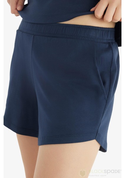 Kadın Şortlu Ince Askı Lacivert Pijama Takımı C1T4N8O15 modelleri