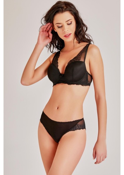 Kadın Siyah Dantelli Çıkarılabilir Süngerli Sütyen C3T9N1O2 fiyatları