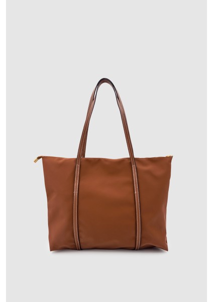 Velie Paraşüt Kumaş Şeritli Shopper Çanta Taba fiyatları
