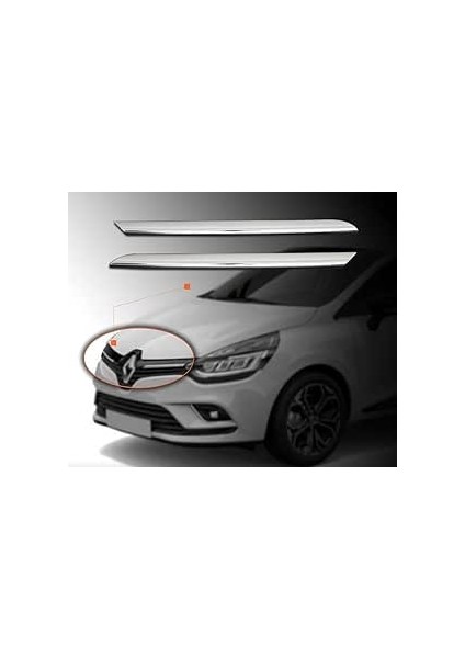 Renault Clio 4 Hb Krom Ön Panjur 2 Parça (2012 ve 2018 Model Yılları Aralığı ile Uyumludur)
