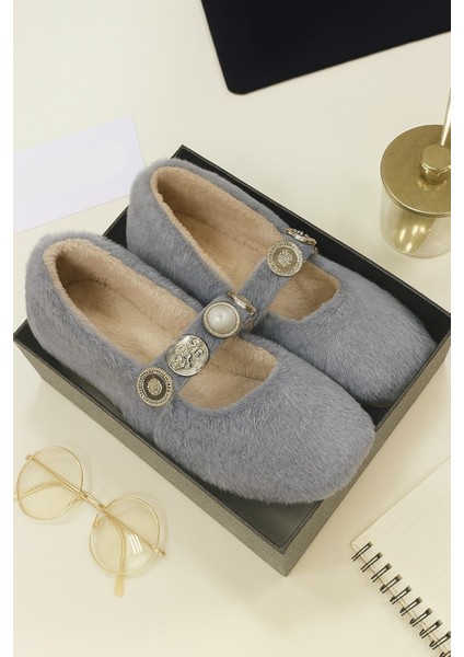 Zera Home Kadın Ev Babeti Kışlık Içi Yünlü Ev Ayakkabısı Panduf