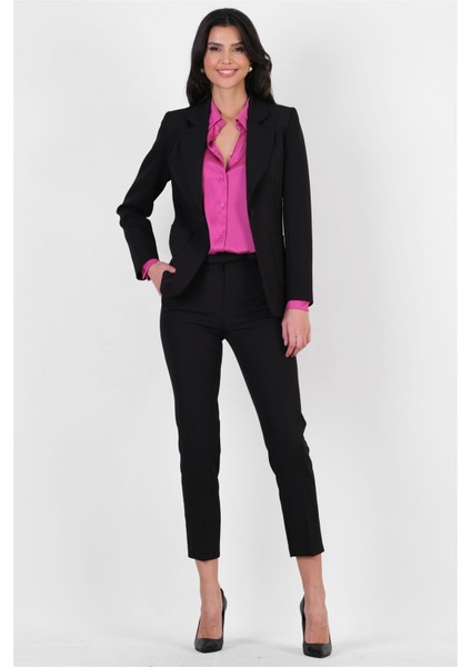 Corinta Mono Yaka Büyük Cepli Ceket Siyah