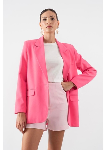 Foscarino Tek Düğme Blazer Ceket Koyu Pembe fiyatları