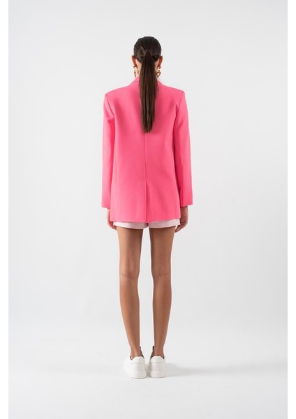 Foscarino Tek Düğme Blazer Ceket Koyu Pembe modelleri