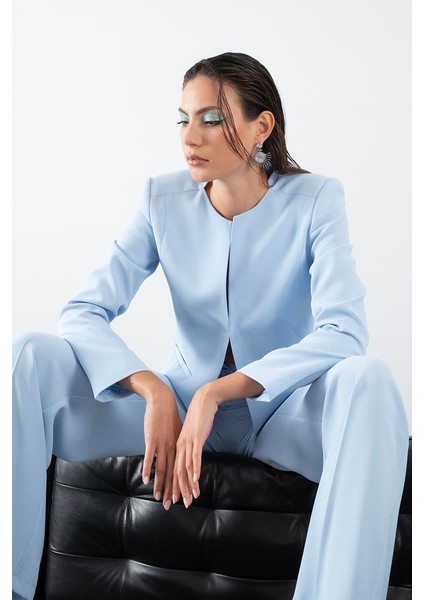 Diamanta Yakasız Flota Cepli Ceket MAVİ indirimleri