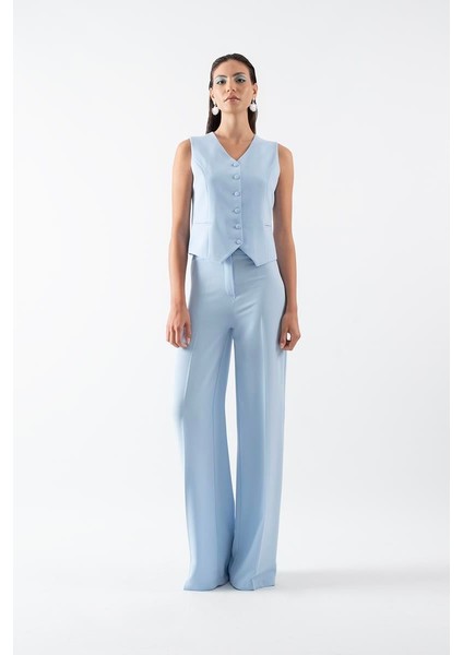 Oroveso V Yaka Flota Cepli Yelek Mavi