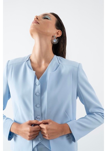 Oroveso V Yaka Flota Cepli Yelek Mavi modelleri