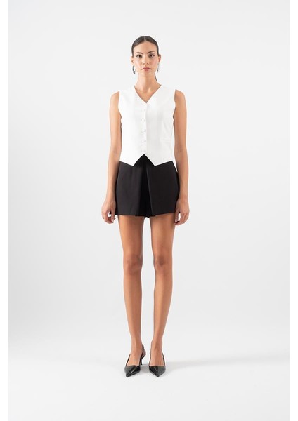 Oroveso V Yaka Flota Cepli Yelek Ekru fiyatları