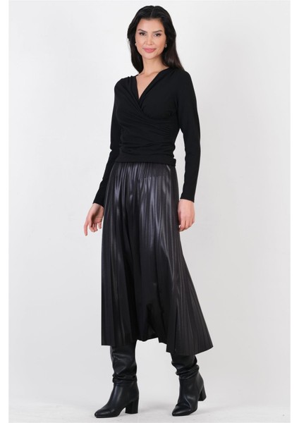 Crisante Beli Lastikli Piliseli Etek Siyah modelleri