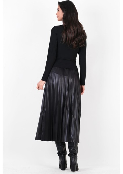 Crisante Beli Lastikli Piliseli Etek Siyah fırsatları