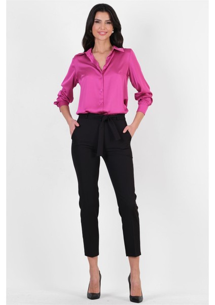 Peters Bel Kuşaklı Dar Paça Pantolon Siyah modelleri