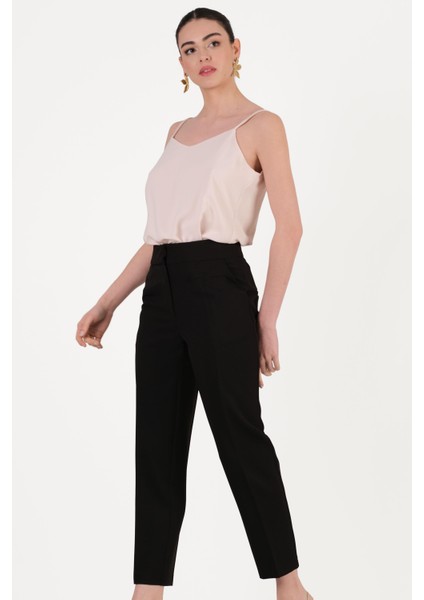 Parietti Klasik Kesim Dar Paça Pantolon Siyah modelleri