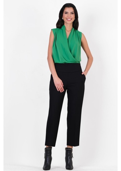 Cristano Geniş Korsajlı Yandan Fermuarlı Pantolon Siyah fiyatları