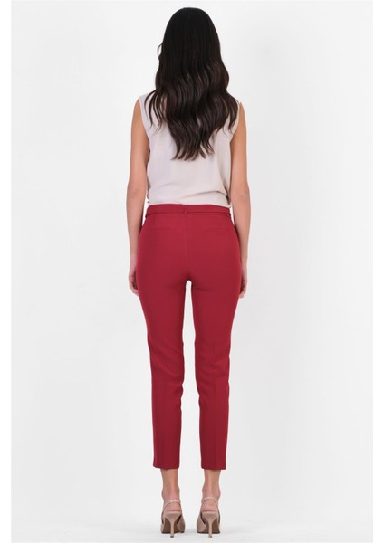 Peters Bel Kuşaklı Dar Paça Pantolon Bordo fırsatları