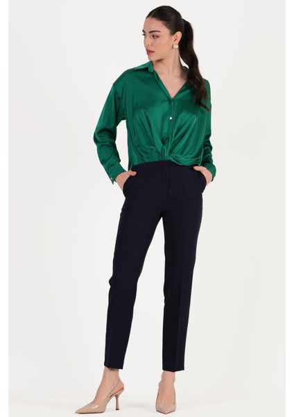 Orana Havuç Kemersiz Dar Paça Pantolon Lacivert