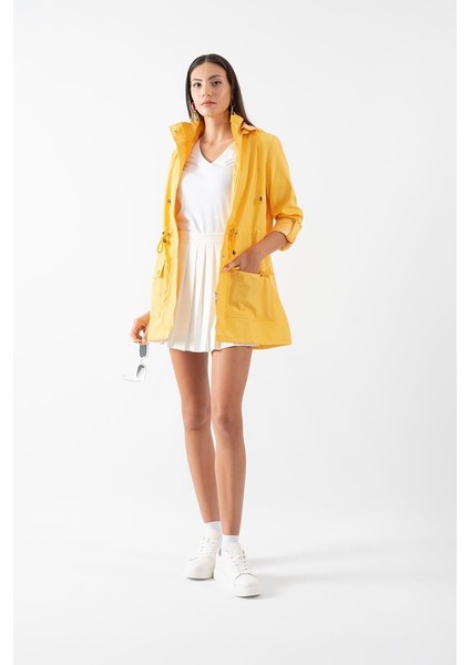 Christensen Kapüşonlu Çıtçıtlı Katlamalı Kol Safari Mont Sarı fiyatları