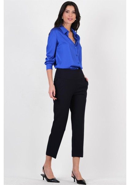 Cristano Geniş Korsajlı Yandan Fermuarlı Pantolon LACİVERT modelleri