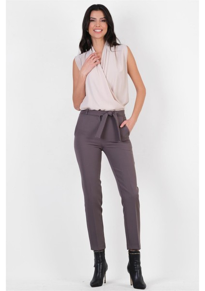 Peters Bel Kuşaklı Dar Paça Pantolon Gri fiyatları