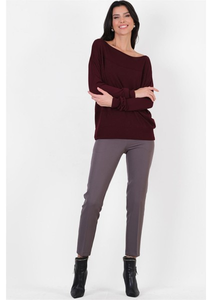 Consolato Kayık Yaka Triko Bordo