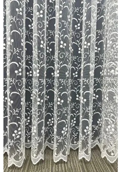 Eko 8049 Desenli Tül Perde (Pilesiz)