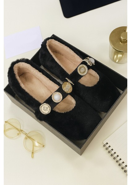 Zera Home Kadın Ev Babeti Kışlık Içi Yünlü Ev Ayakkabısı Panduf