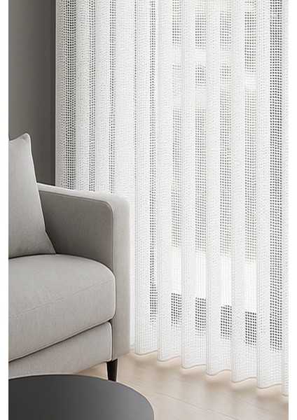 Lüx Makrame Tül, Sık Pile, Lüx, Modern, Oturma Odası, Kırık Beyaz fırsatları